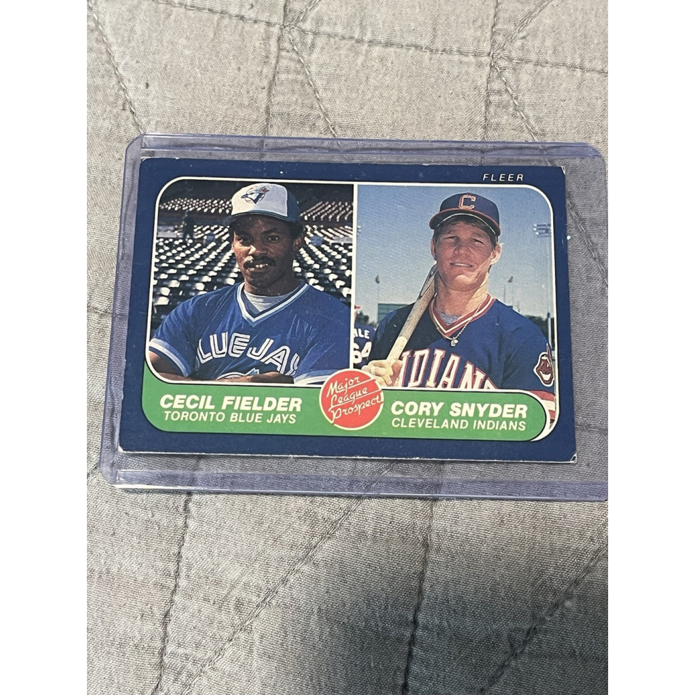 1986 Fleer Cecil Fielder Cory Synder MLB Prospects Card